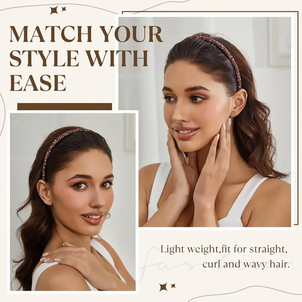 Multicolor Resin Hair Hoop Headband Accessories for Women 4 Pack